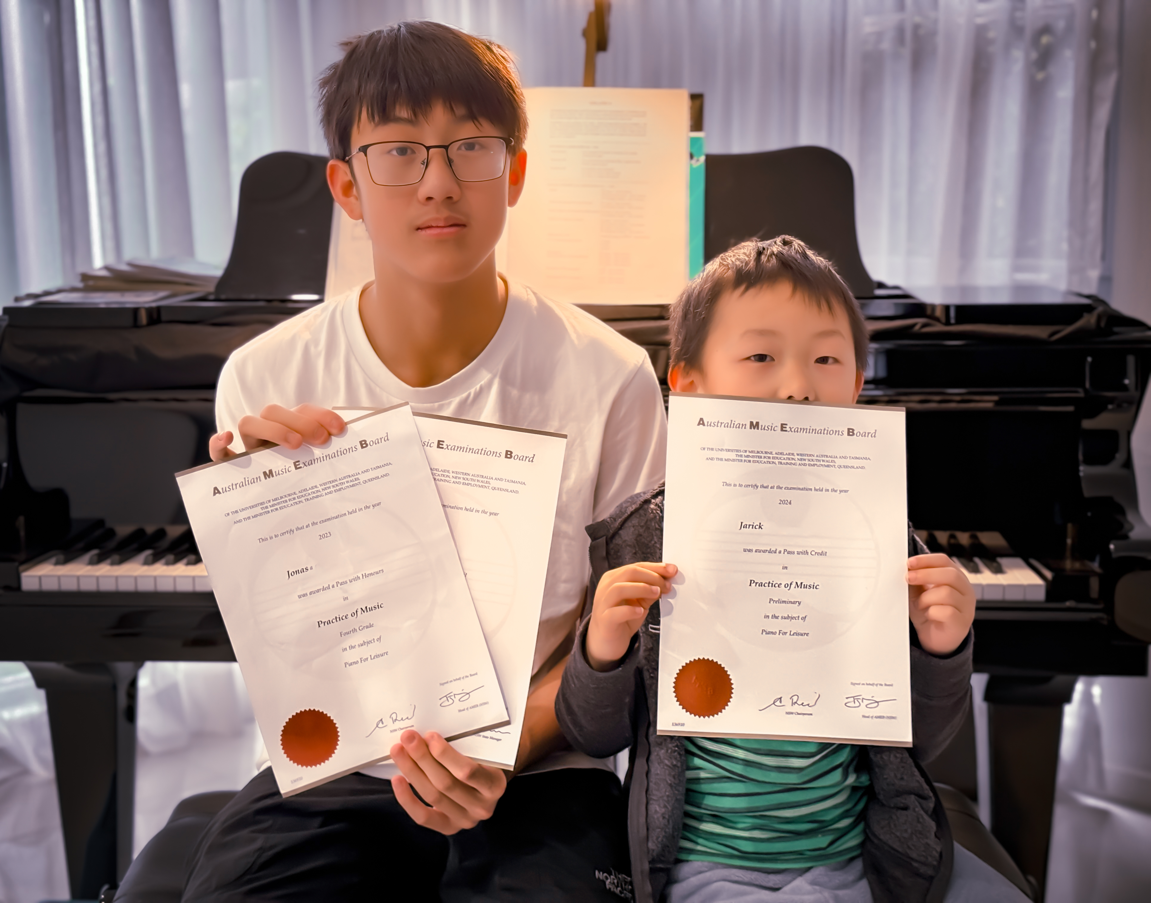 Students with AMEB certificates